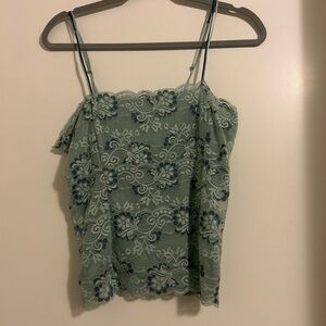 Rampage Green and Blue Lace Camisole